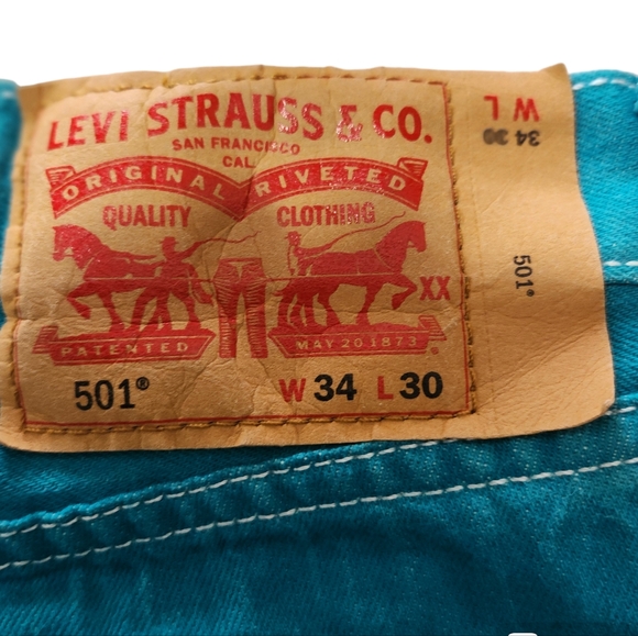 Levis 501 Denim Jeans Size W34×L30 - Picture 6 of 8